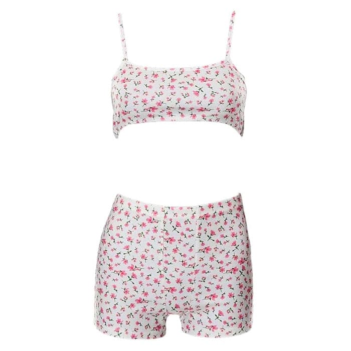 Floral Top and Shorts Set - Suits