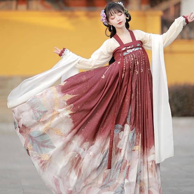 Floral Traditional Chinese Costume Set - Set - 300cm Hem