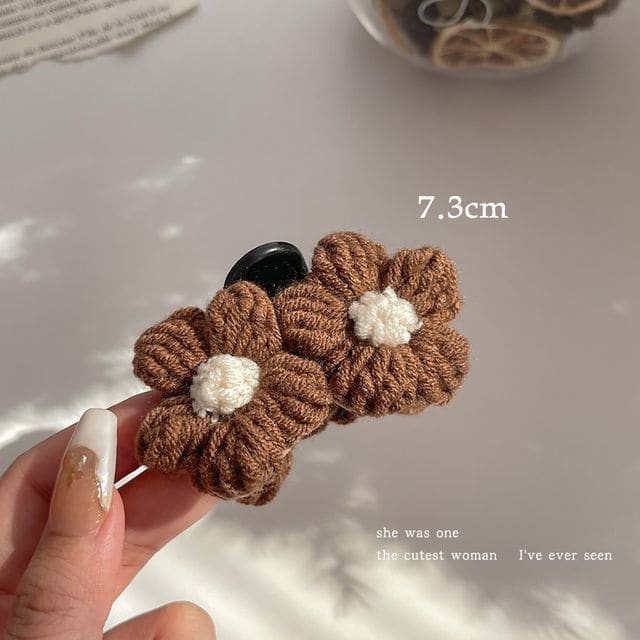 Floral Yarn Hair Clamp / Hair Clip / Headband - Hair Clamp