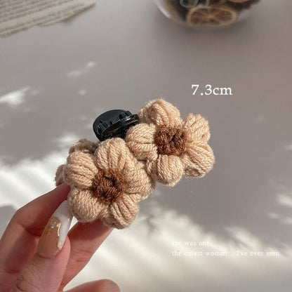 Floral Yarn Hair Clamp / Hair Clip / Headband - Hair Clamp