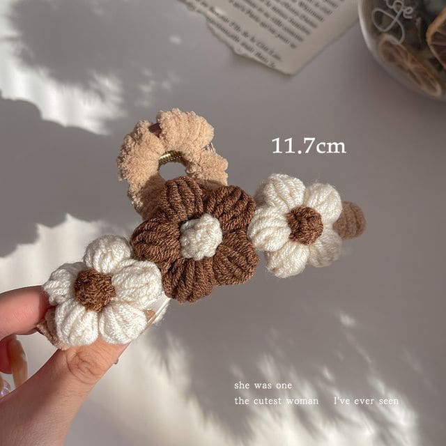 Floral Yarn Hair Clamp / Hair Clip / Headband - Hair Clamp