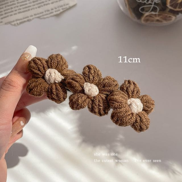 Floral Yarn Hair Clamp / Hair Clip / Headband - Hair Clip