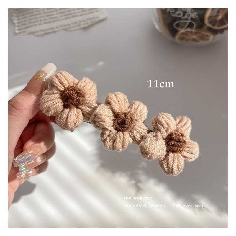 Floral Yarn Hair Clamp / Hair Clip / Headband