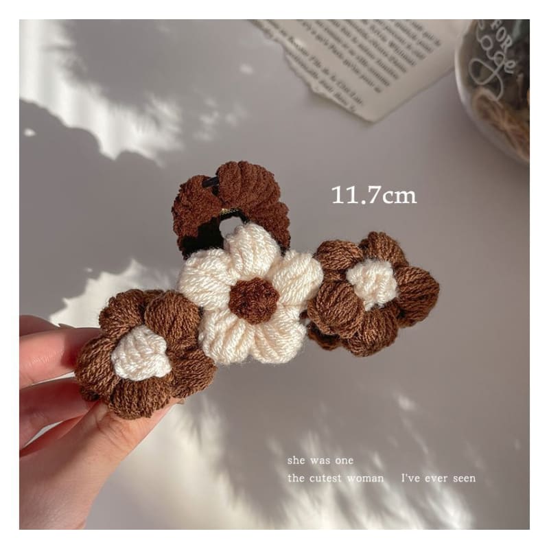 Floral Yarn Hair Clamp / Hair Clip / Headband