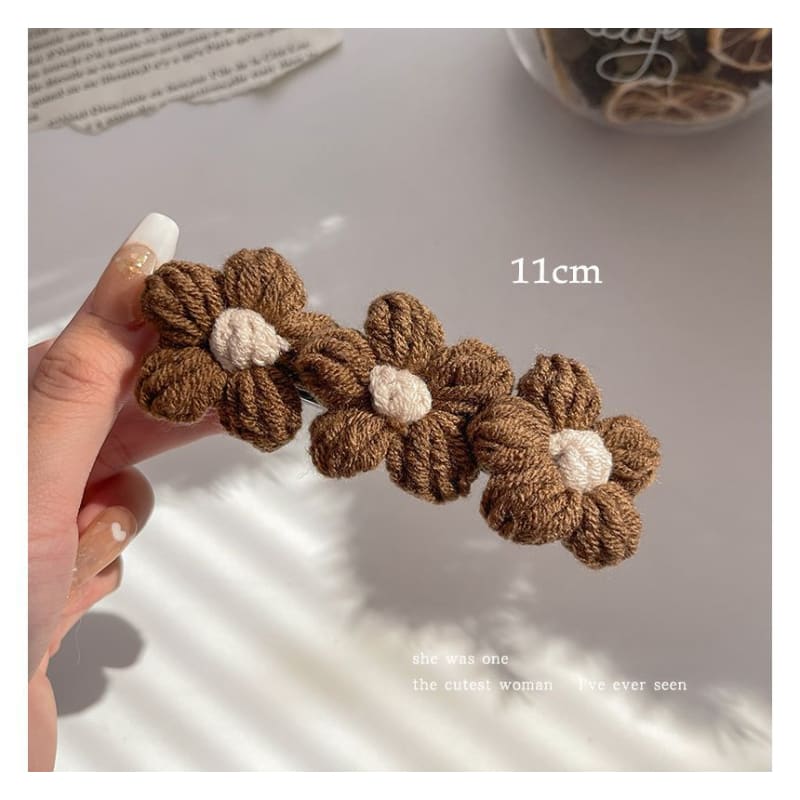 Floral Yarn Hair Clamp / Hair Clip / Headband