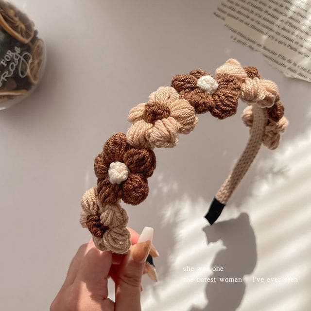 Floral Yarn Hair Clamp / Hair Clip / Headband - Headband