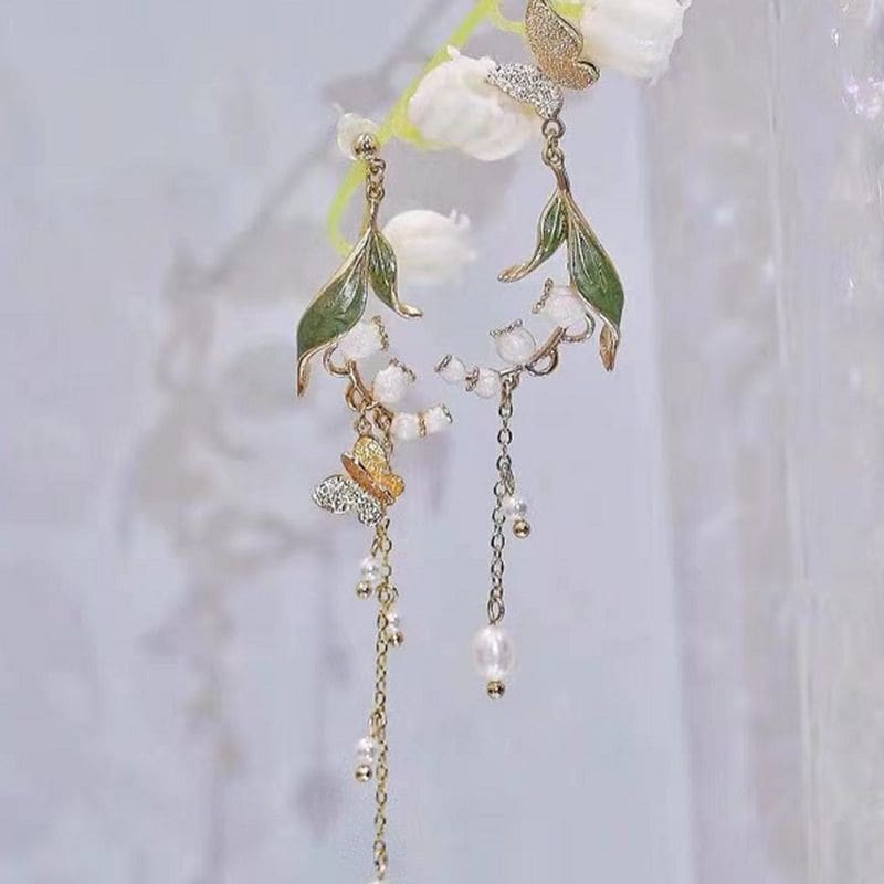 Flower Alloy Dangle Earring