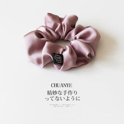 Flower Applique Hair Tie - 02 - Purple / One Size