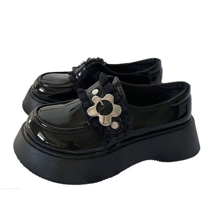 Flower Buckle Chunky Platforms - EU35 (US5.0) / Black