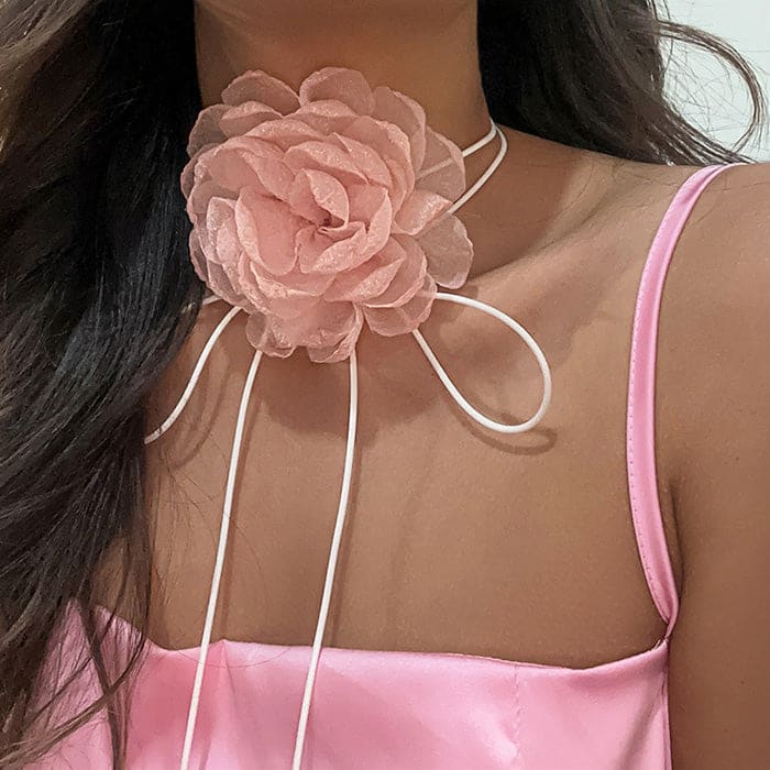 Flower Choker Necklace - Necklace