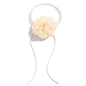 Flower Choker Necklace - Standart / Beige - Necklace
