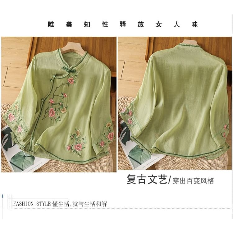 Flower Embroidered Blouse