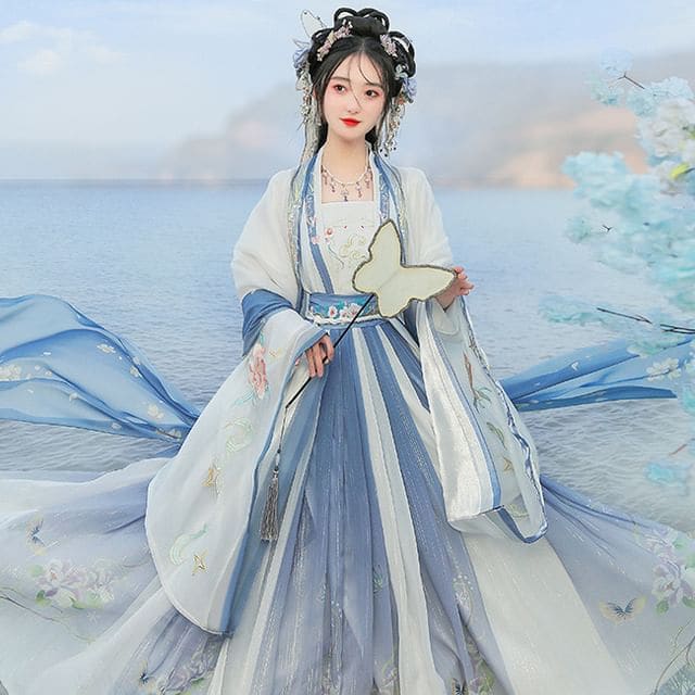 Flower Embroidered Hanfu Costume Set