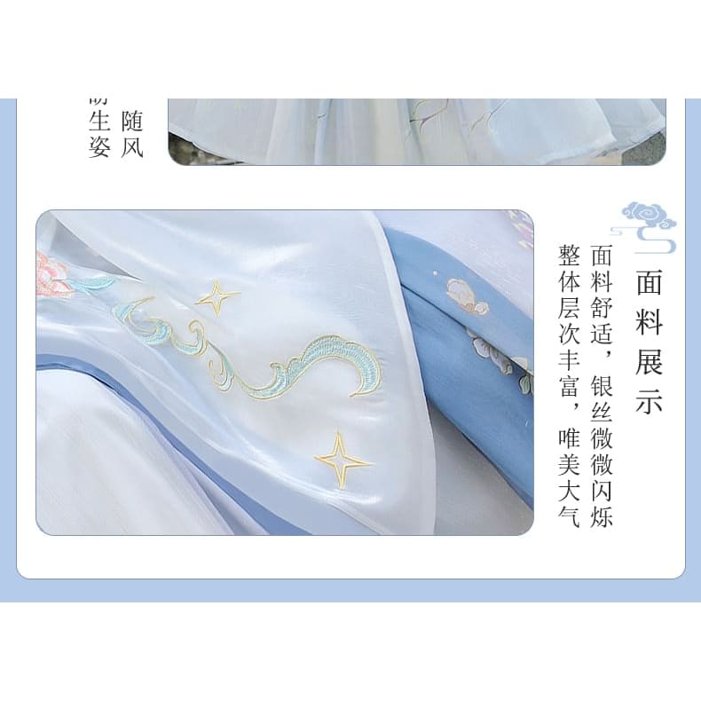 Flower Embroidered Hanfu Costume Set