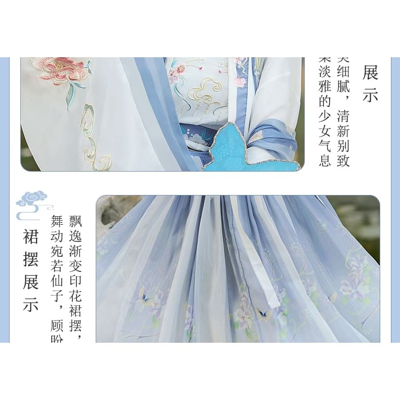 Flower Embroidered Hanfu Costume Set