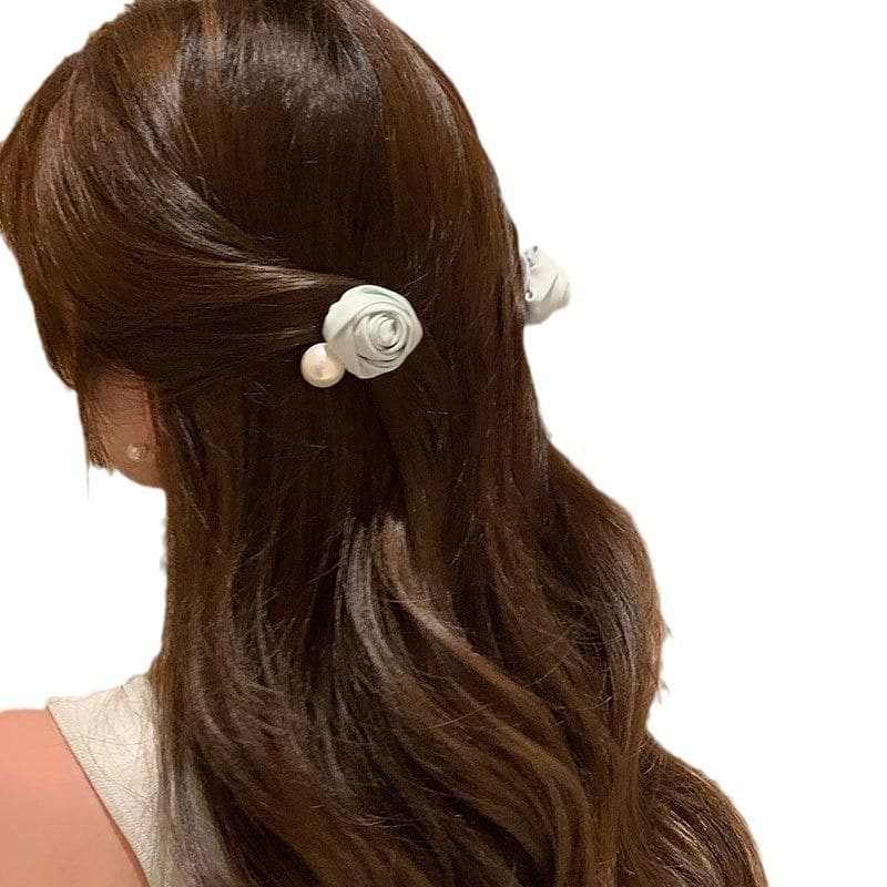 Flower Faux Pearl Hair Clip