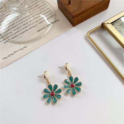 Flower Glaze Dangle Earring