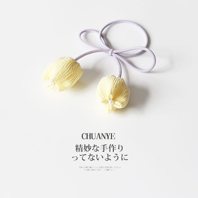 Flower Hair Tie - 01 - Yellow / One Size