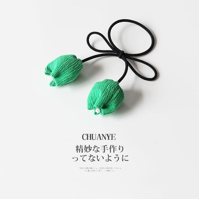 Flower Hair Tie - 03 - Green / One Size