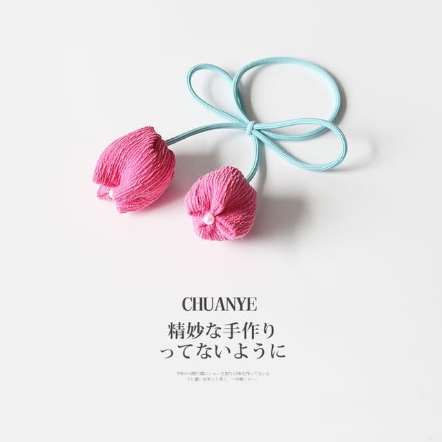 Flower Hair Tie - 04 - Rose Pink / One Size