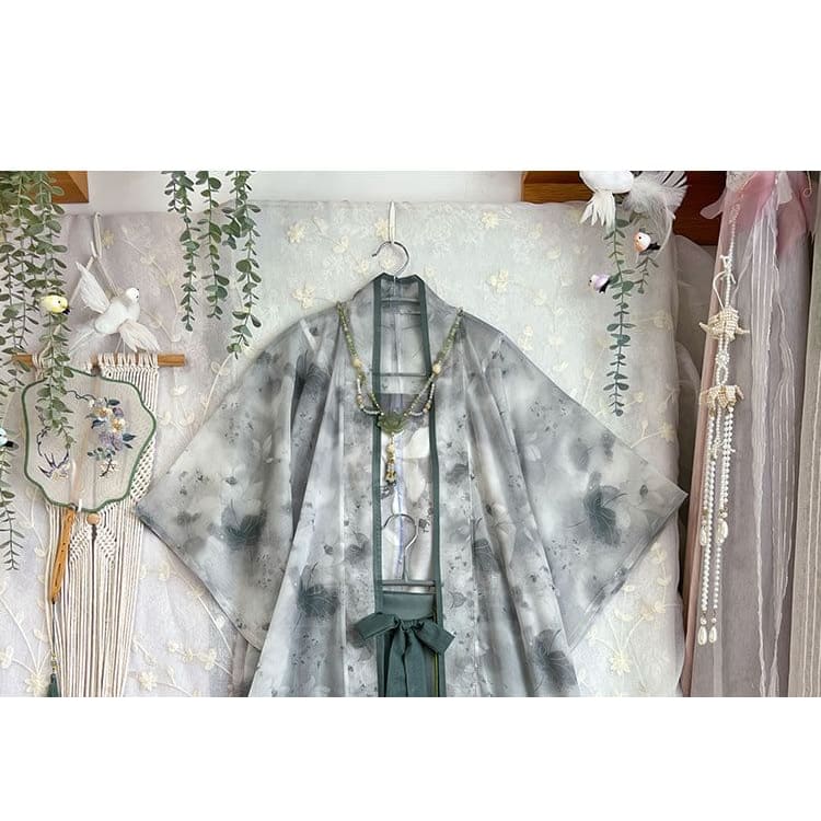 Flower Hanfu Jacket / Camisole Top / Maxi Skirt / Set