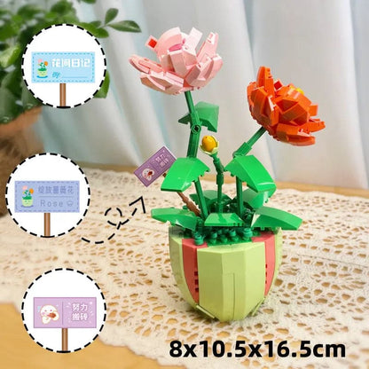 Kawaii Aesthetic Y2K Cute Fairy Flower Pot Building Block MK Kawaii Store