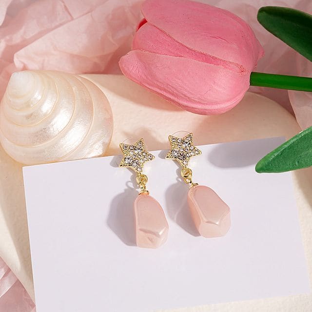 Flower Stud Earring / Drop Earring - E5248-2 - 1 Pair