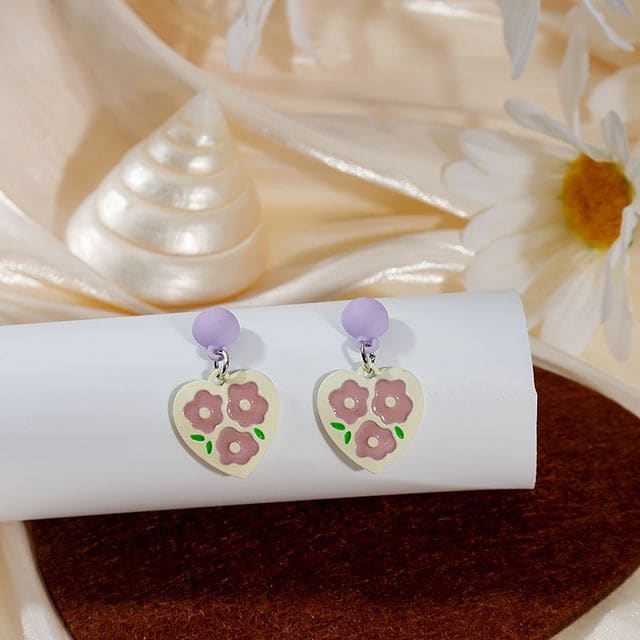 Flower Stud Earring / Drop Earring - E5497-2 - 1 Pair