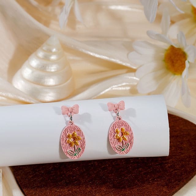 Flower Stud Earring / Drop Earring - E5498-2 - 1 Pair