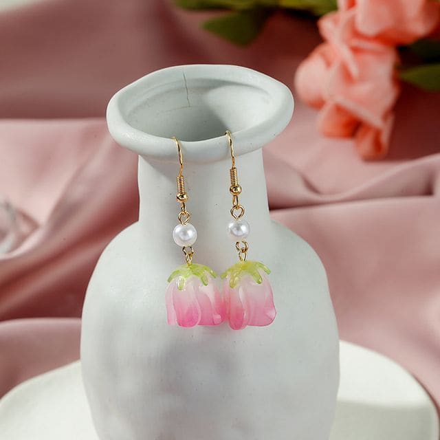 Flower Stud Earring / Drop Earring - E5526-3 - 1 Pair