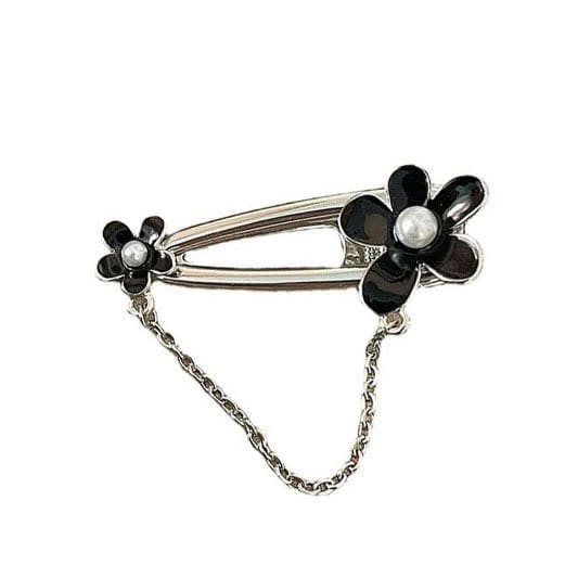 Flowers Black Hair Clip - Standart / Flower - Other