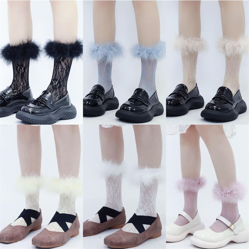 Fluffy Floral Stockings - Stockings