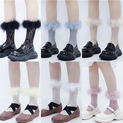 Fluffy Floral Stockings - Stockings