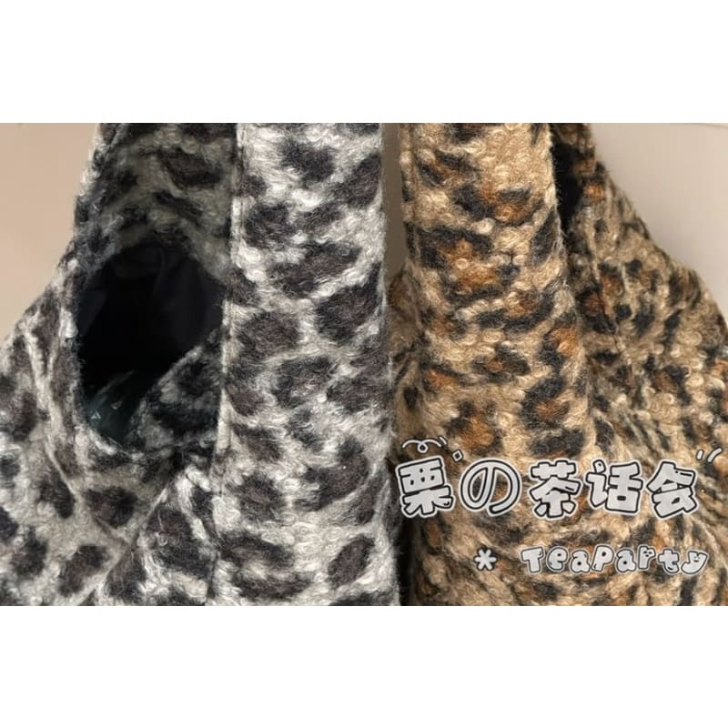 Fluffy Leopard Tote Bag