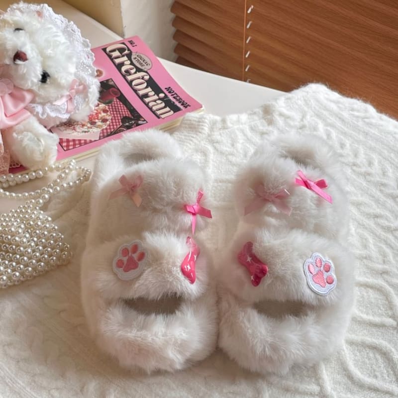 Fluffy Slide Sandals