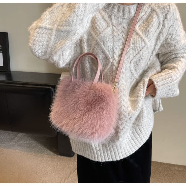 Fluffy Top Handle Crossbody Bag Egirldoll