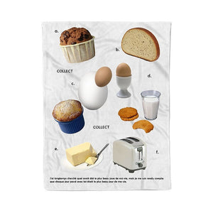 Food Print Throw Blanket - S / Breakfast - Home Decor