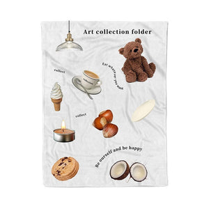 Food Print Throw Blanket - S / Teddy bear - Home Decor