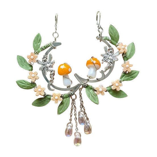 Forest Floral Earrings - Standart / Orange - earrings