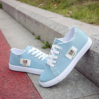 Fray Canvas Sneakers - Blue / 35