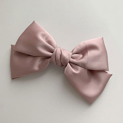 French Satin Hair Bow - Standart / Pink - Other