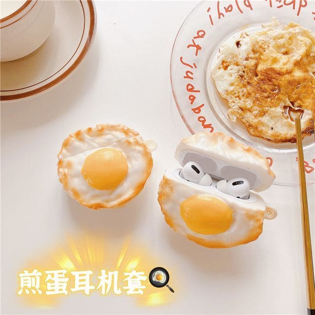 Fried Egg AirPods / Pro Earphone Case Skin - With Hook