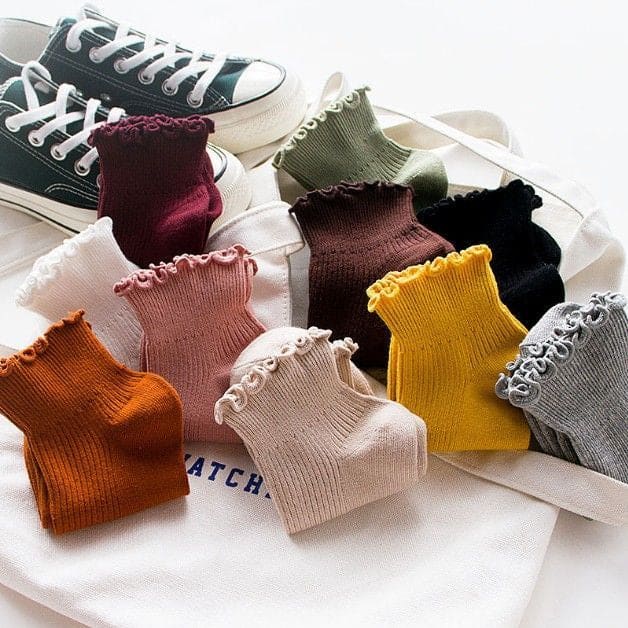 Frill Trim Knit Socks