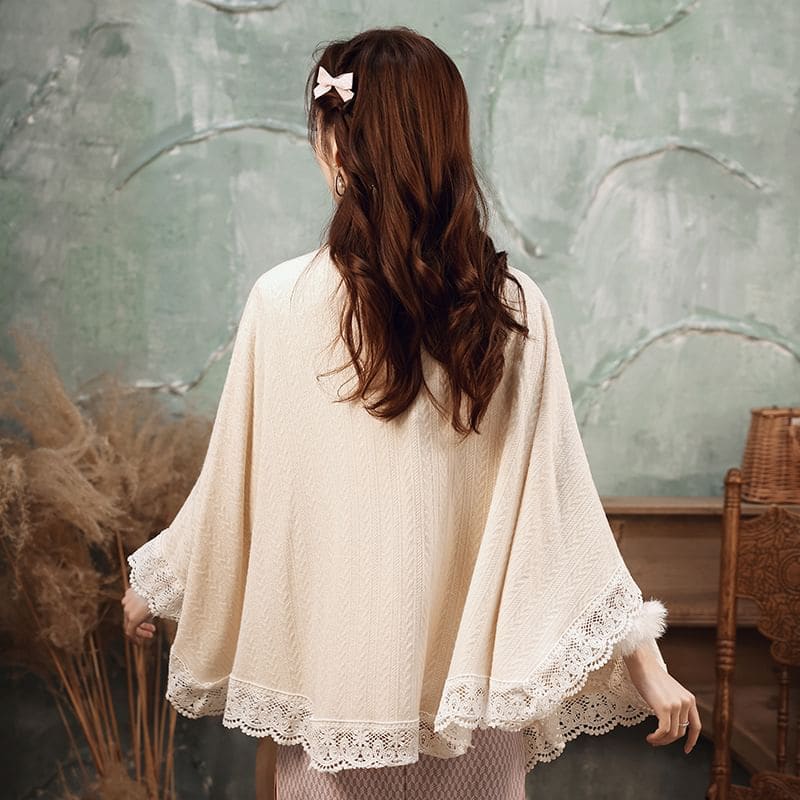 Frog Buttoned Lace Trim Jacket - Clothing