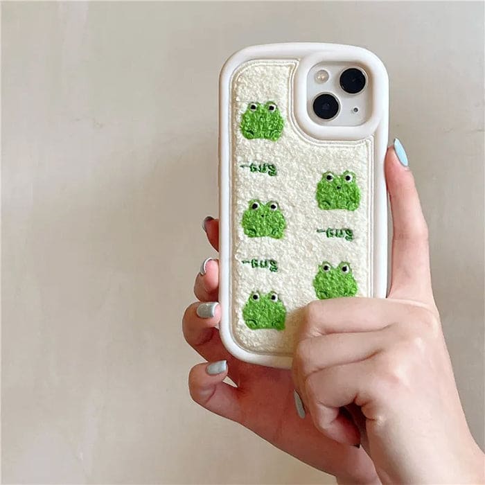 Frog Embroidery IPhone Case - IPhone Case