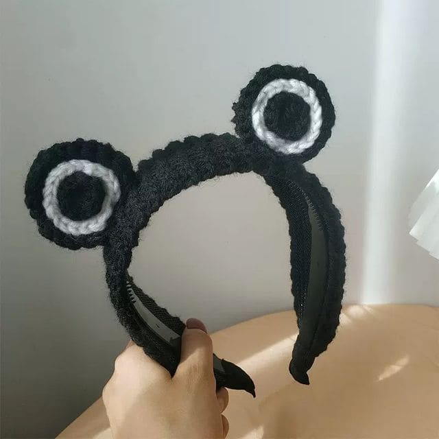 Frog Knit Headband - EL1858 - Black / One Size