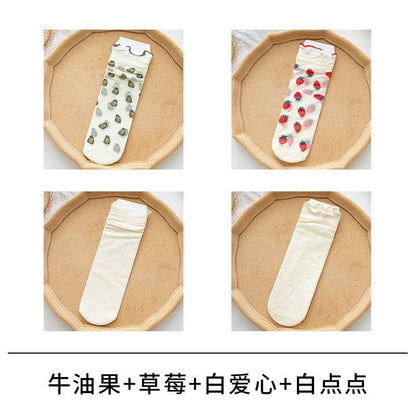 Fruit Print No Show Socks Set