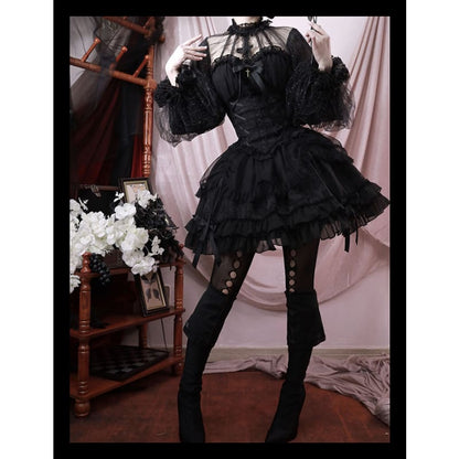 【Full Payment Reservation】Soft Gothic Cross Barbie Doll Halter Lolita Dress SP17397 - Harajuku Kawaii Fashion Anime Clothes Fashion Store - SpreePicky