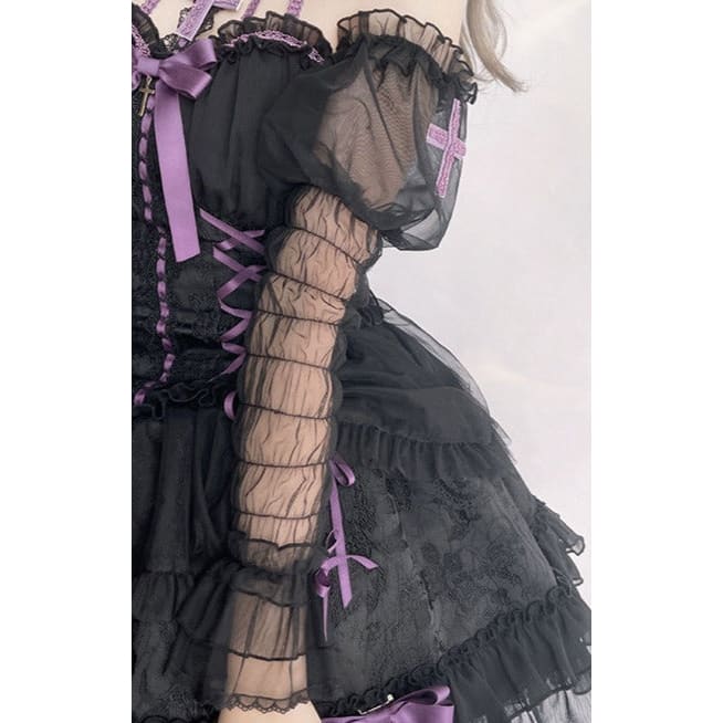 【Full Payment Reservation】Soft Gothic Cross Barbie Doll Halter Lolita Dress SP17397 - Harajuku Kawaii Fashion Anime Clothes Fashion Store - SpreePicky