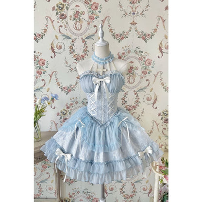 【Full Payment Reservation】Soft Gothic Cross Barbie Doll Halter Lolita Dress SP17397 - Harajuku Kawaii Fashion Anime Clothes Fashion Store - SpreePicky